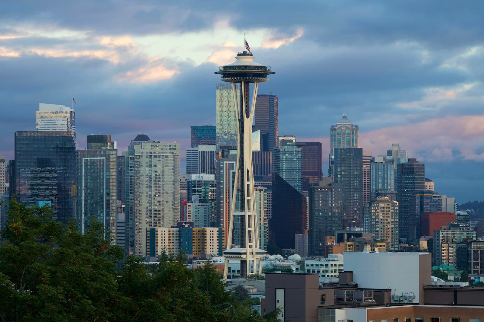 Seattle, Washington cityscape and street view