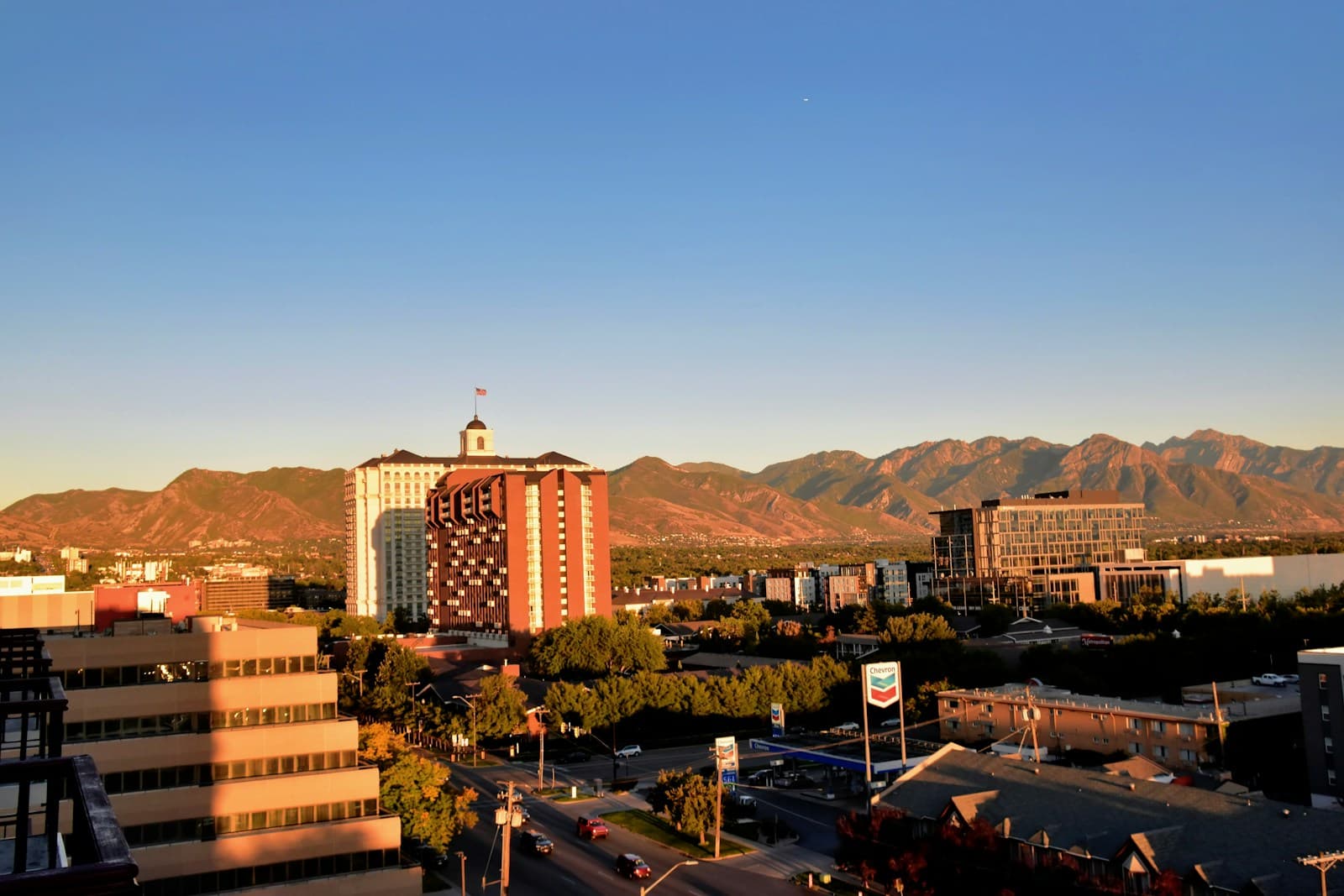 Salt Lake City, Utah cityscape and street view