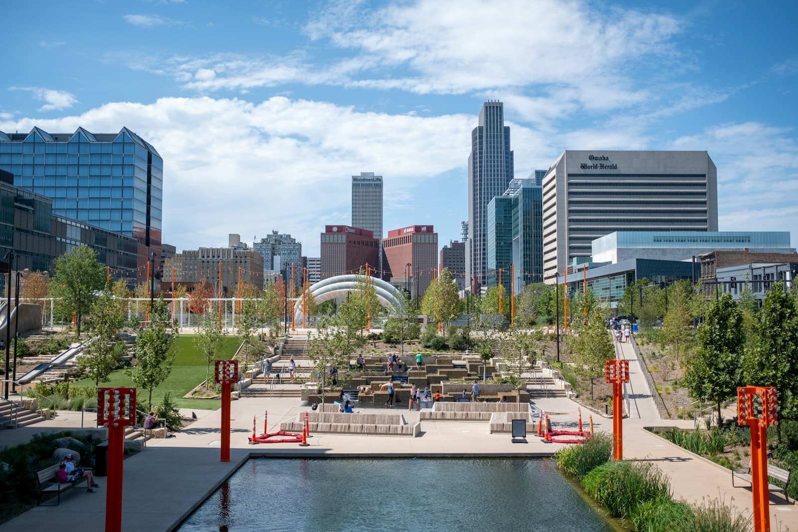 Omaha, Nebraska cityscape and street view