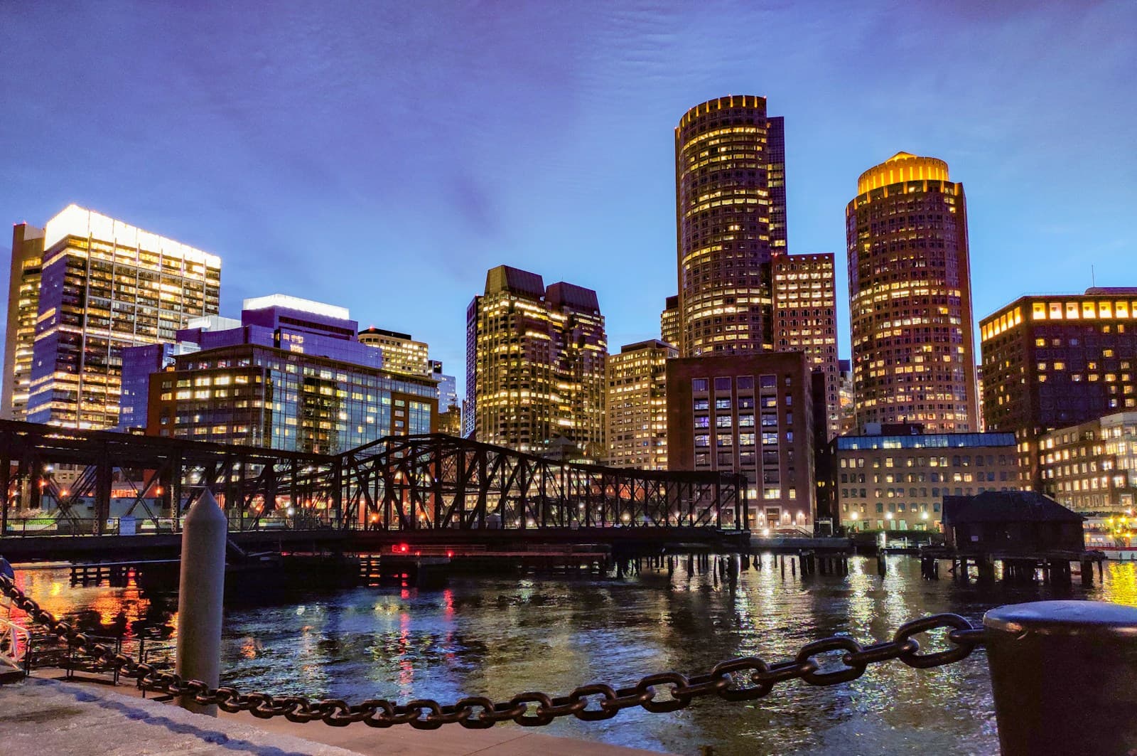 Boston, Massachusetts cityscape and street view