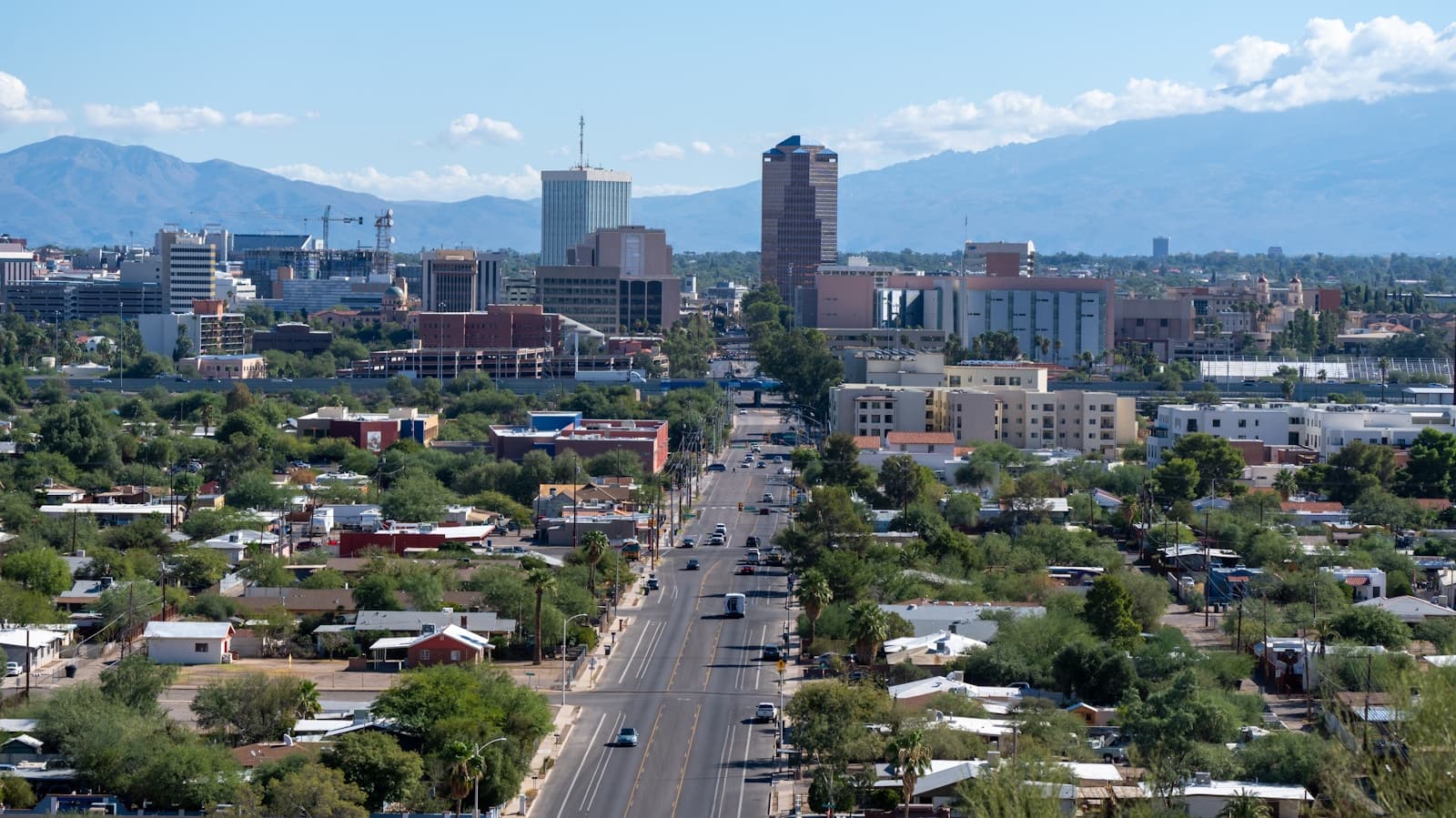 Tucson, Arizona cityscape and street view