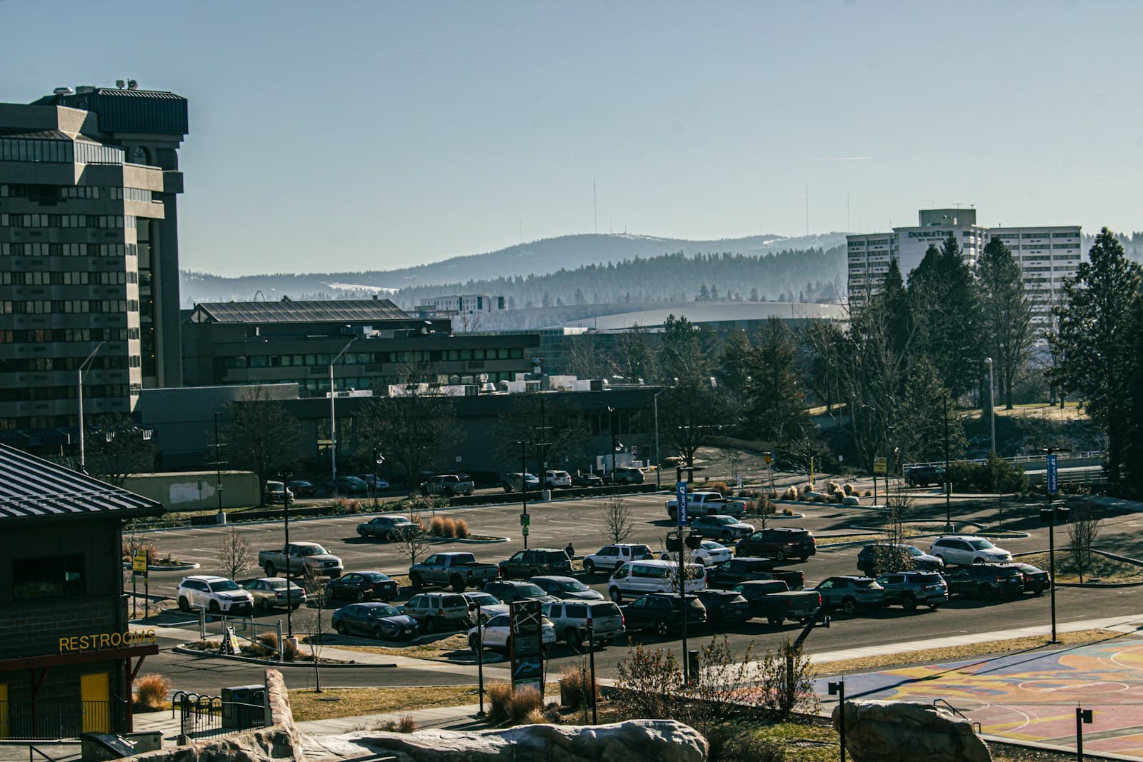 Spokane, Washington cityscape and street view