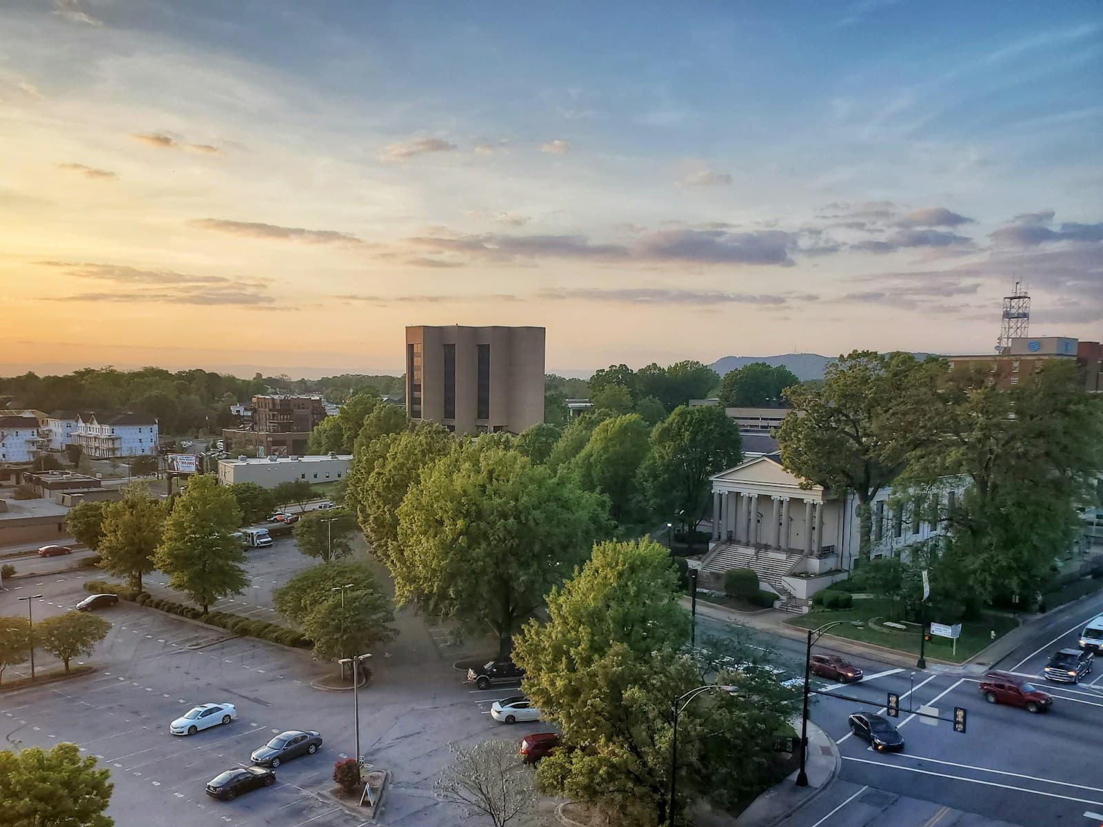 Greenville, South Carolina cityscape and street view