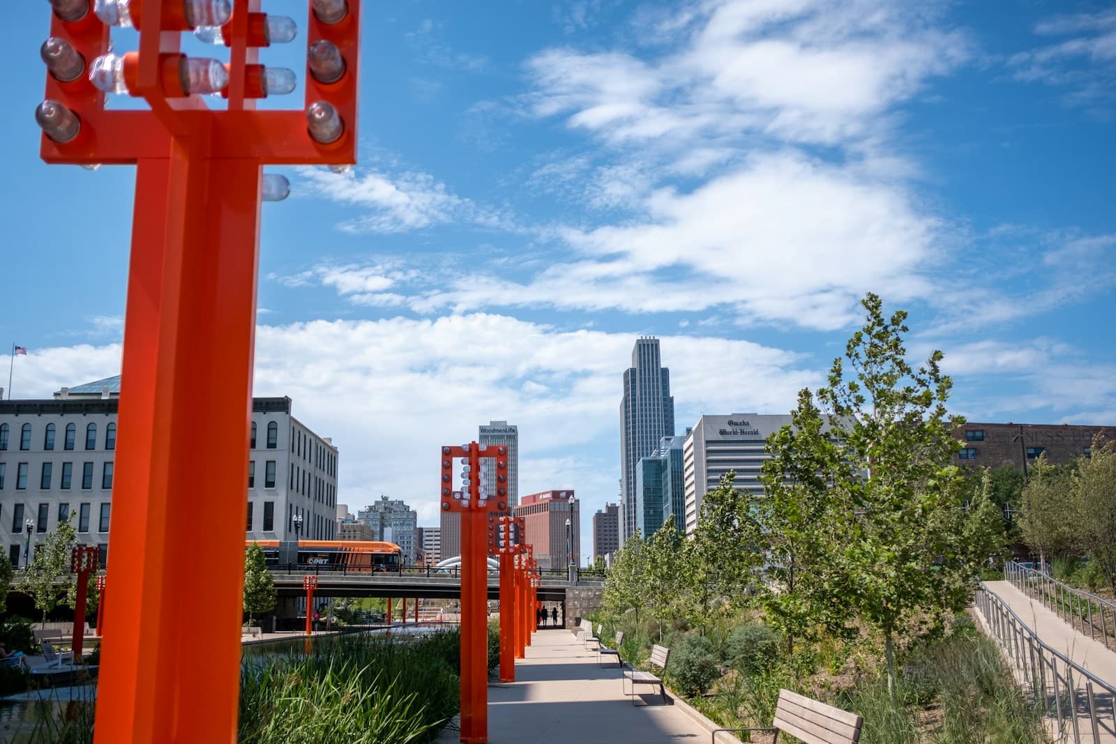 Omaha, Nebraska cityscape and street view