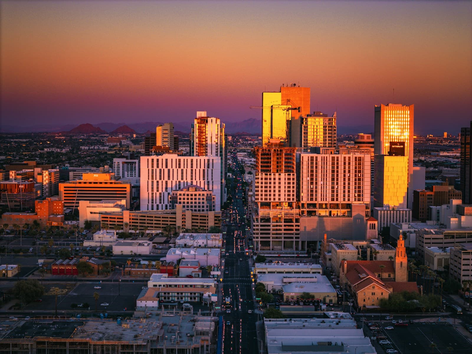 Phoenix, Arizona cityscape and street view