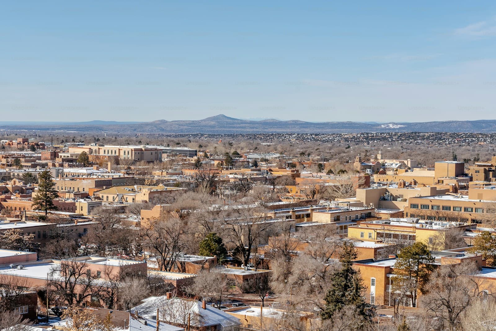 Santa Fe, New Mexico cityscape and street view