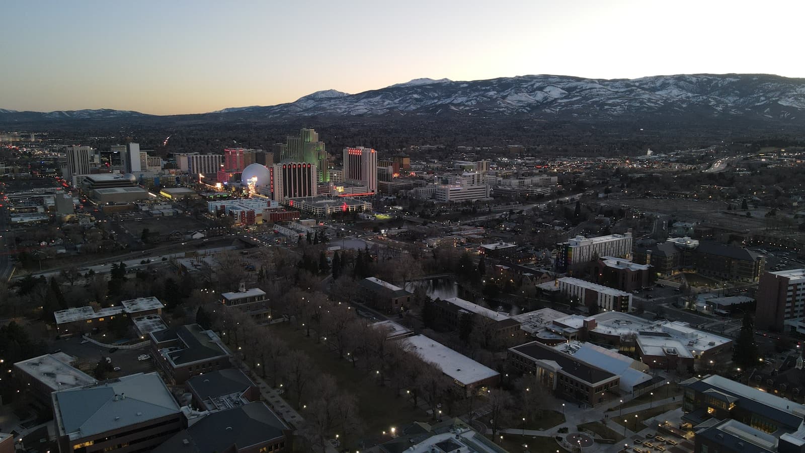 Reno, Nevada cityscape and street view