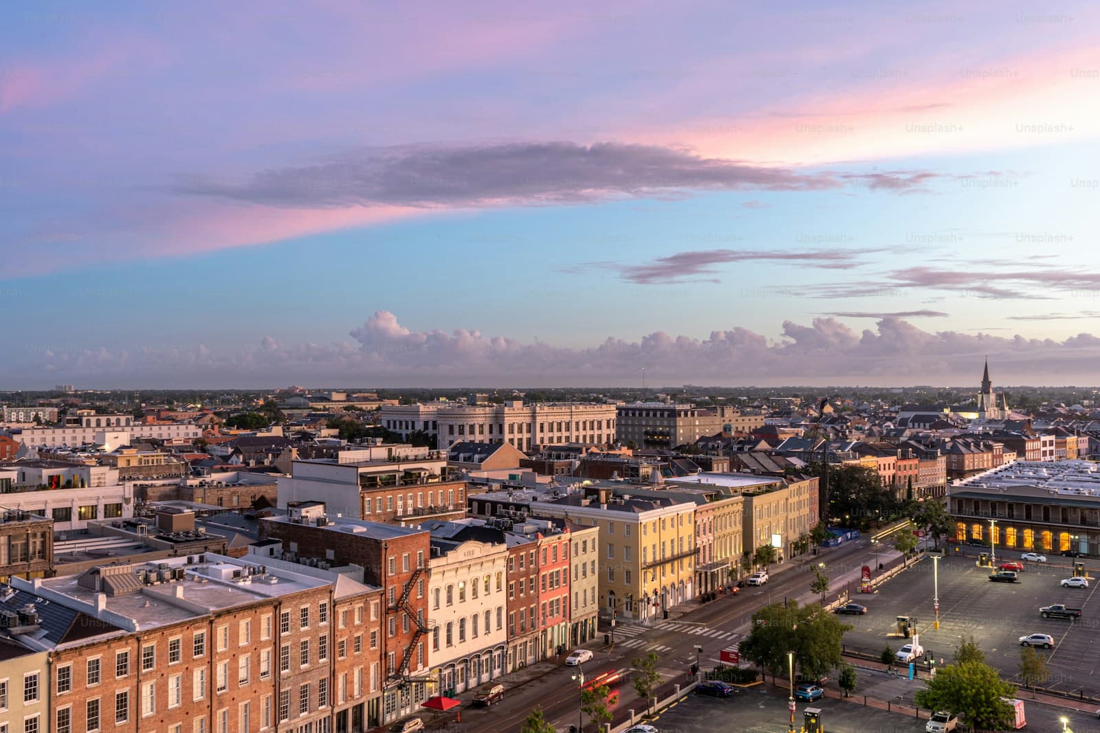 Lafayette, Louisiana cityscape and street view
