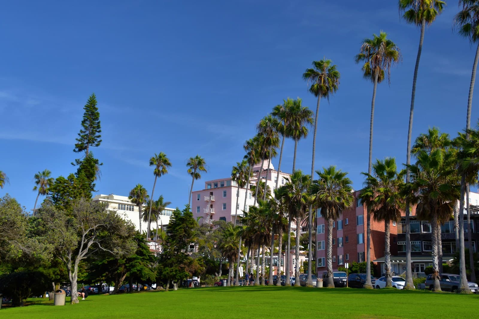 San Diego, California cityscape and street view