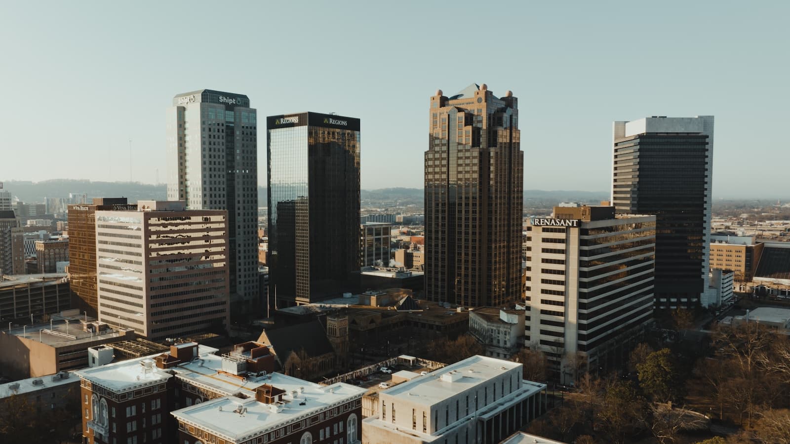 Birmingham, Alabama cityscape and street view