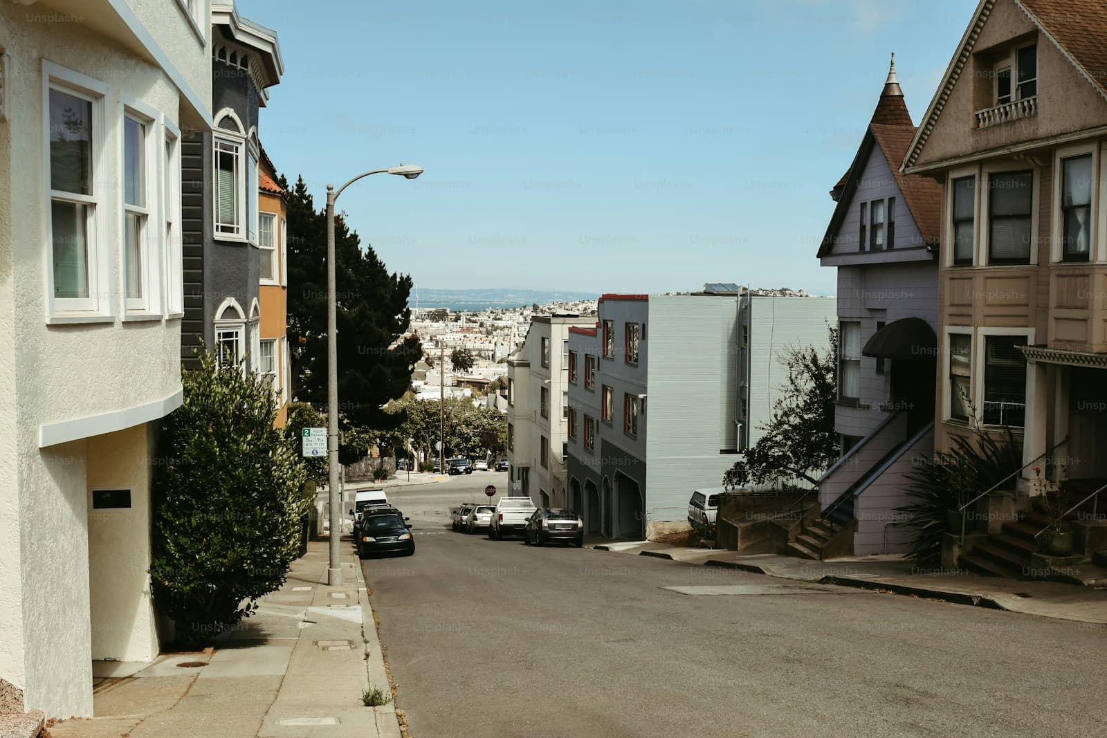 San Francisco, California cityscape and street view