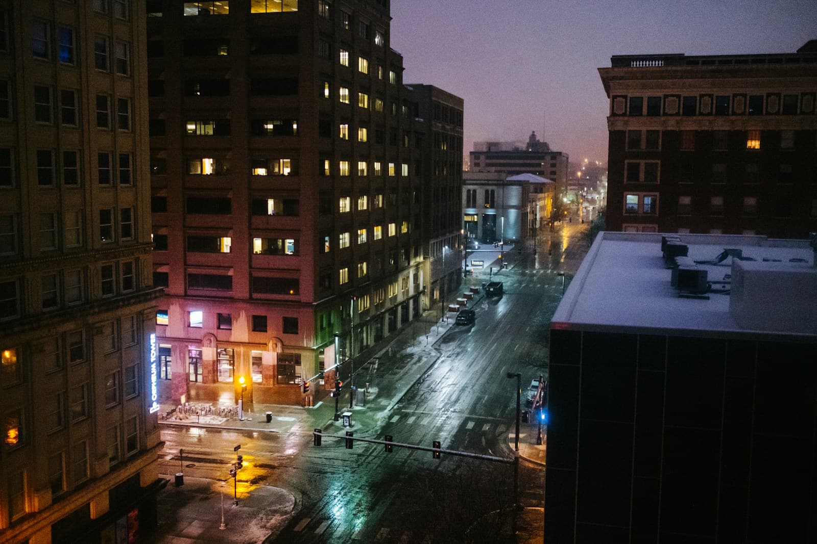 Nebraska cityscape and street view