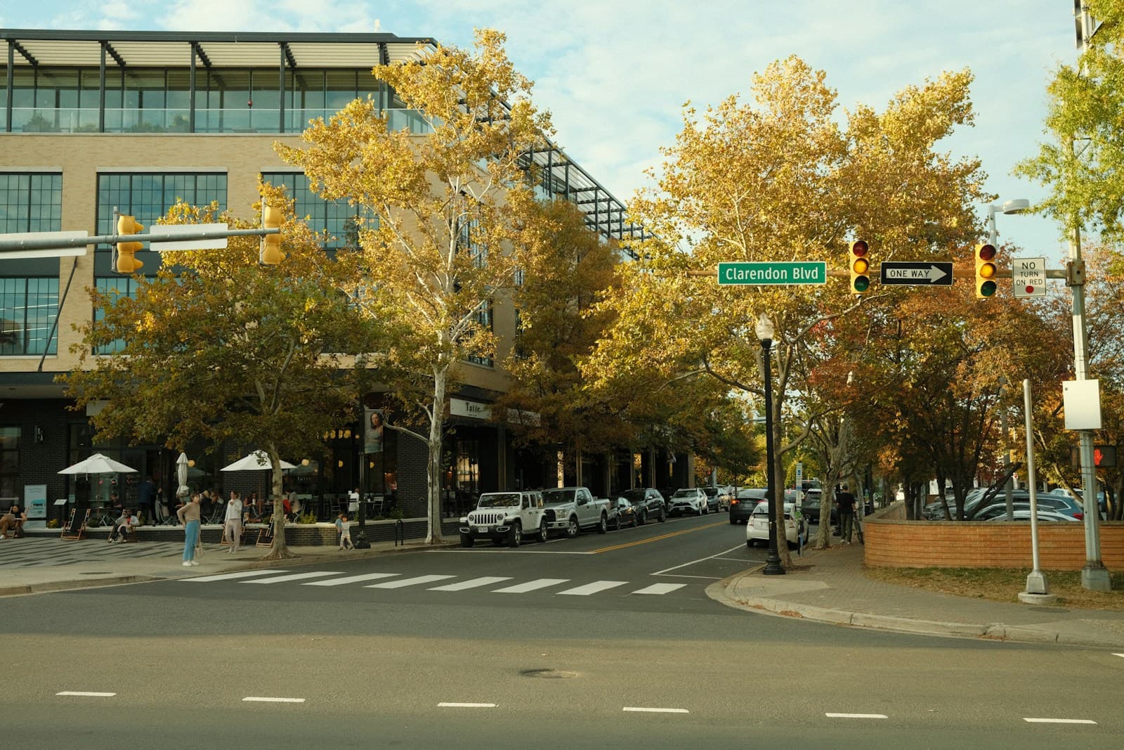 Arlington, Virginia cityscape and street view