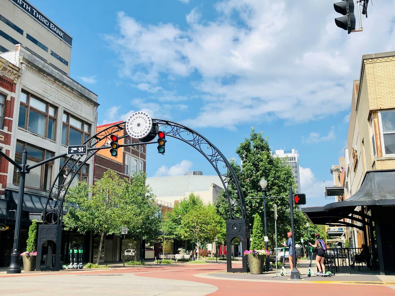 Evansville, Indiana cityscape and street view