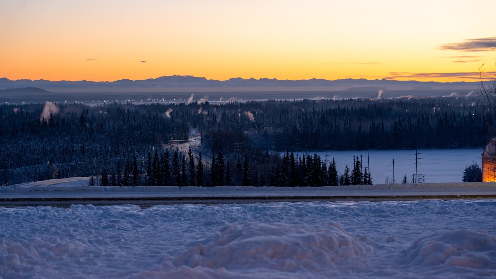 Fairbanks, Alaska cityscape and street view