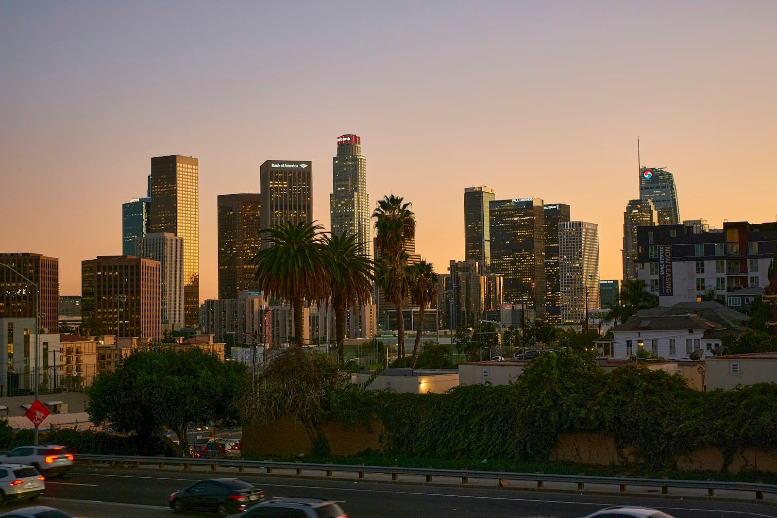 Los Angeles, California cityscape and street view